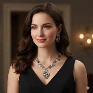 Elegant Silver Necklace and Earring Set